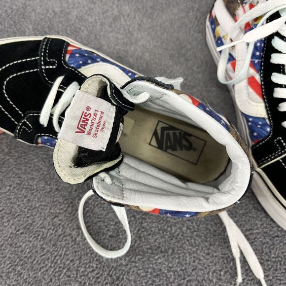 Vans‎ Sk8-Hi Shoes Mens 6.5 Women 8 American Flag Bald Eagle Patriotic High Top - Picture 12 of 16